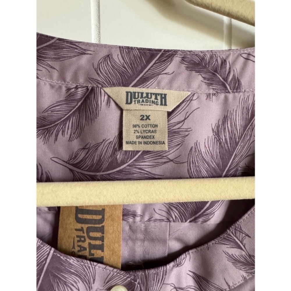 Duluth Trading Company Regular & PlusSize Button Down Feather Blouse Shirt NEW - Picture 6 of 7